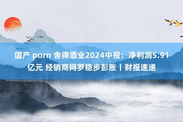 国产 porn 舍得酒业2024中报：净利润5.91亿元 经销商网罗稳步彭胀丨财报速递