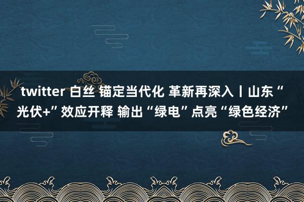 twitter 白丝 锚定当代化 革新再深入丨山东“光伏+”效应开释 输出“绿电”点亮“绿色经济”